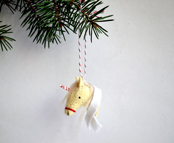 i'm the christmas unicorn-felt ornament. 